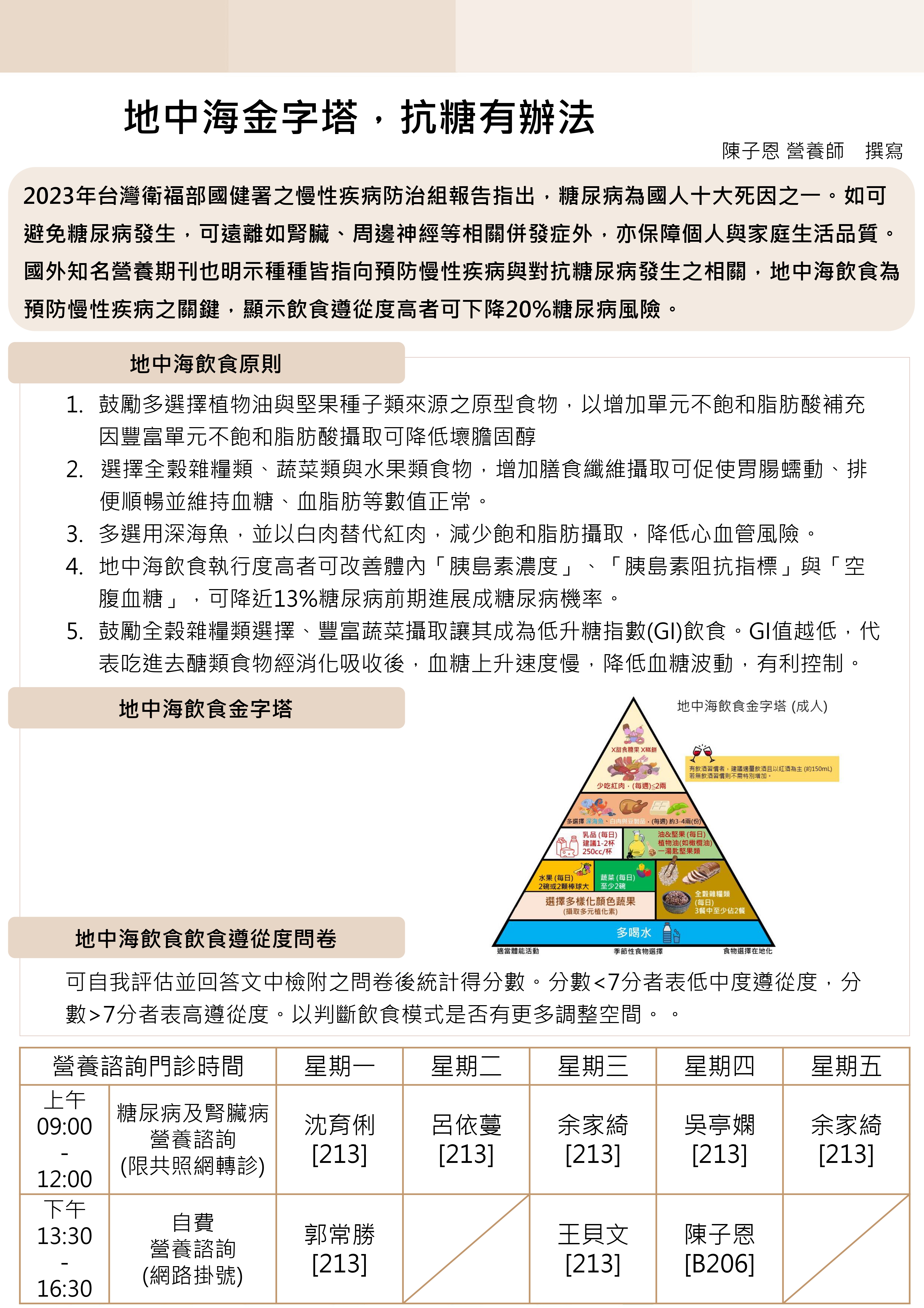 地中海金字塔，抗糖沒煩惱